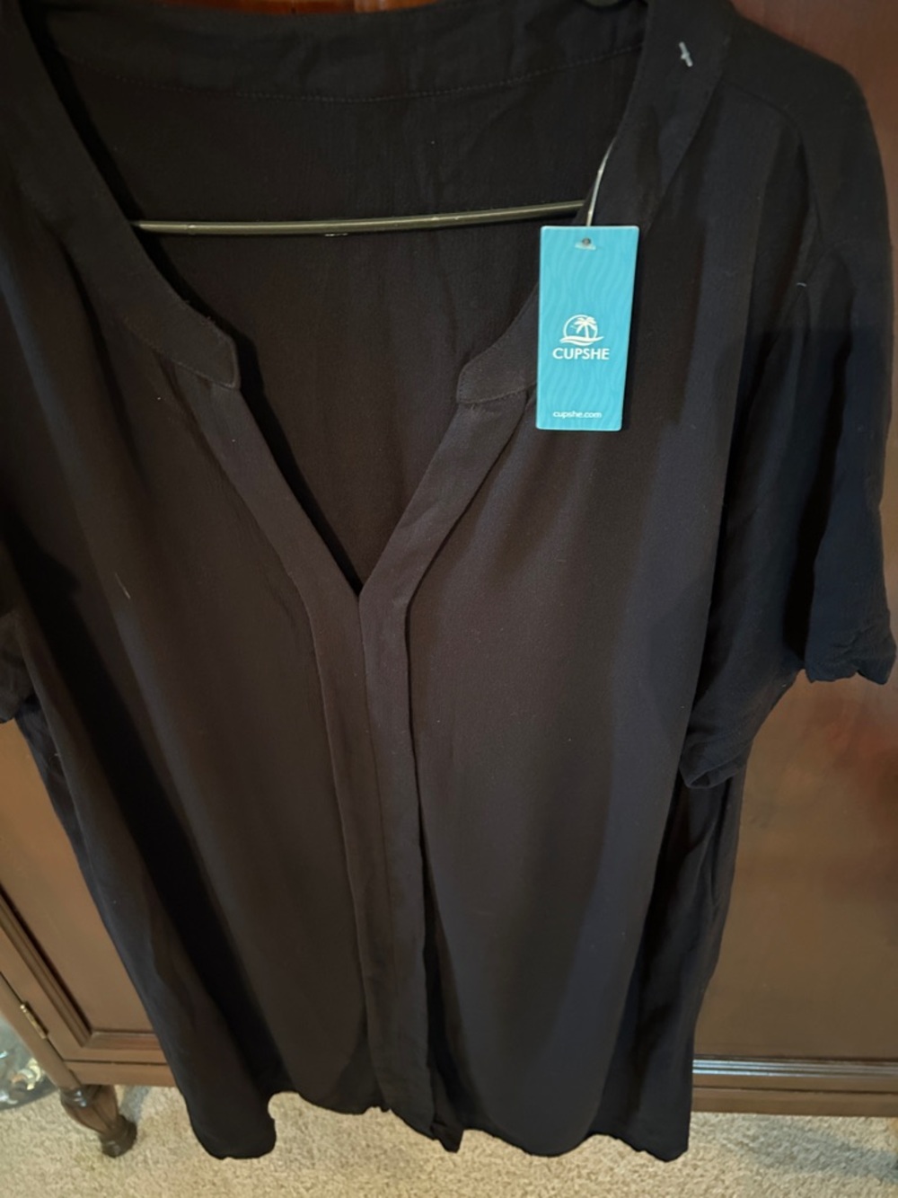 Cupshe Black Short-Sleeve Casual cover up or causual dress